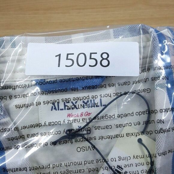 ALEX MILL Shirt Mens Medium Blue Plaid Button Up Double Pocket CHORE SHIRT $185 - Picture 9 of 9